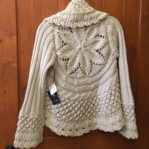 Shaw Collar Crochet Sweater